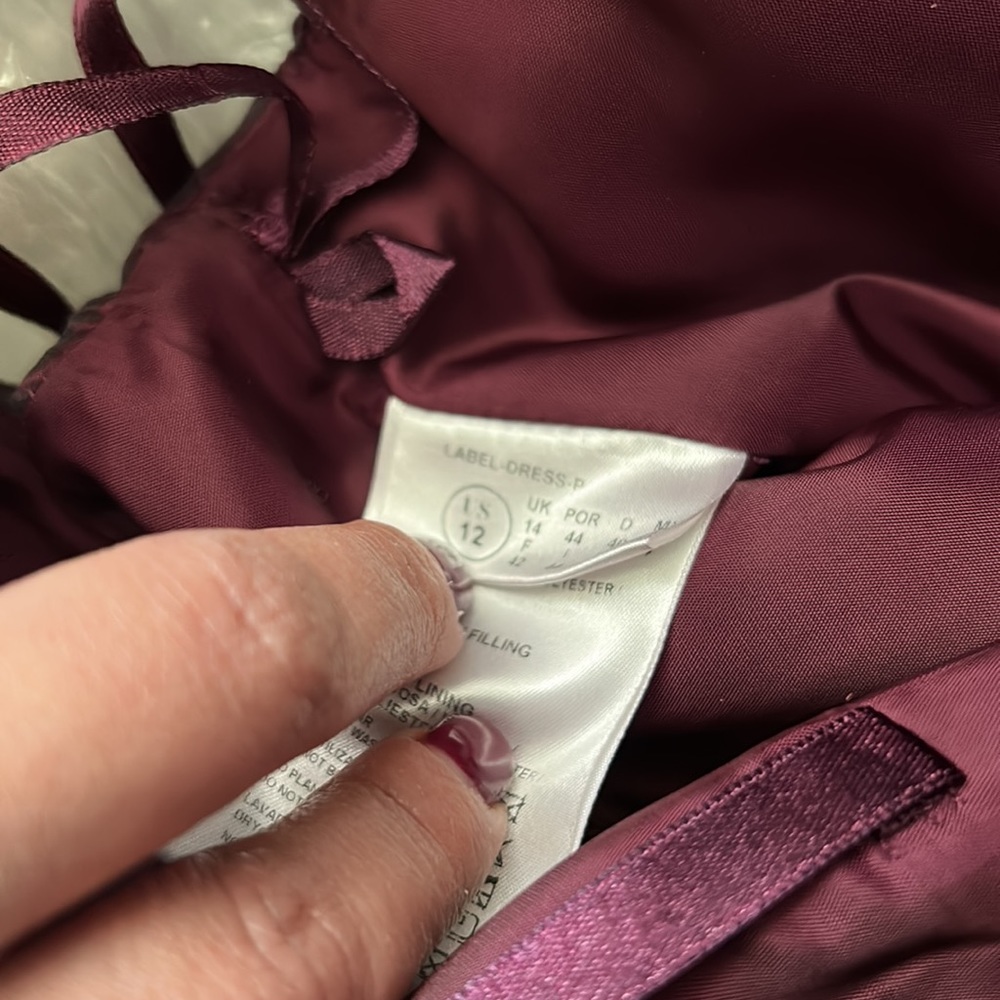 Pronovias Barcelona Dark Purple / Burgundy one shoulder long dress - Picture 8 of 13